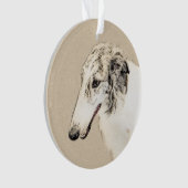 Borzoi (Silver Brindle) Schilderende oorspronkelij Ornament (voorkant)