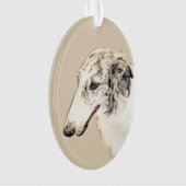 Borzoi (Silver Brindle) Schilderende oorspronkelij Ornament (voorkant)