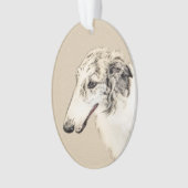 Borzoi (Silver Brindle) Schilderende oorspronkelij Ornament (voorkant)
