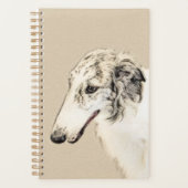Borzoi (Silver Brindle) Schilderende oorspronkelij Planner (Voorkant)