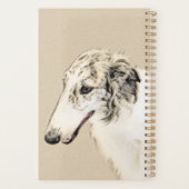 Borzoi (Silver Brindle) Schilderende oorspronkelij Planner (Achterkant)