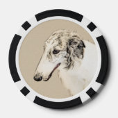 Borzoi (Silver Brindle) Schilderende oorspronkelij Poker Chips (Achterkant)