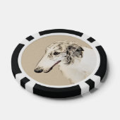 Borzoi (Silver Brindle) Schilderende oorspronkelij Poker Chips (Enkel)