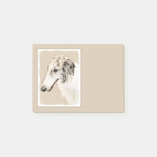 Borzoi (Silver Brindle) Schilderende oorspronkelij Post-it® Notes (Voorkant)