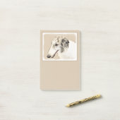 Borzoi (Silver Brindle) Schilderende oorspronkelij Post-it® Notes (Op bureau)