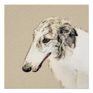 Borzoi (Silver Brindle) Schilderende oorspronkelij Poster
