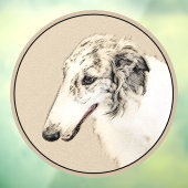 Borzoi (Silver Brindle) Schilderende oorspronkelij Raamsticker (Vel 3)