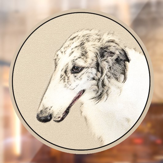 Borzoi (Silver Brindle) Schilderende oorspronkelij Raamsticker (Vel 2)
