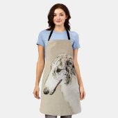 Borzoi (Silver Brindle) Schilderende oorspronkelij Schort (Gedragen)