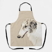 Borzoi (Silver Brindle) Schilderende oorspronkelij Schort (Voorkant)