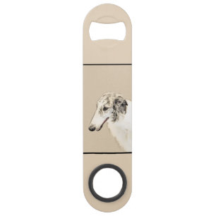 Borzoi (Silver Brindle) Schilderende oorspronkelij Speed Flessenopener