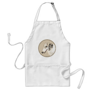 Borzoi (Silver Brindle) Schilderende oorspronkelij Standaard Schort