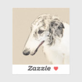 Borzoi (Silver Brindle) Schilderende oorspronkelij Sticker (Vel)