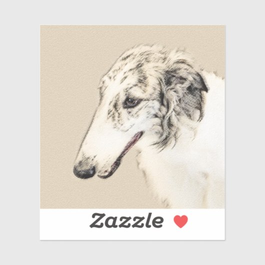 Borzoi (Silver Brindle) Schilderende oorspronkelij Sticker (Vel)