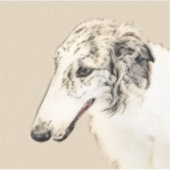 Borzoi (Silver Brindle) Schilderende oorspronkelij Sticker (Voorkant)