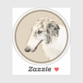 Borzoi (Silver Brindle) Schilderende oorspronkelij Sticker (Vel)