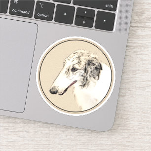 Borzoi (Silver Brindle) Schilderende oorspronkelij Sticker