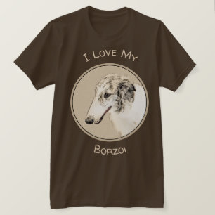 Borzoi (Silver Brindle) Schilderende oorspronkelij T-shirt