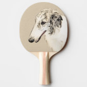 Borzoi (Silver Brindle) Schilderende oorspronkelij Tafeltennisbatje (Achterkant)