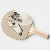 Borzoi (Silver Brindle) Schilderende oorspronkelij Tafeltennisbatje (Zijkant)