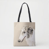 Borzoi (Silver Brindle) Schilderende oorspronkelij Tote Bag (Voorkant)