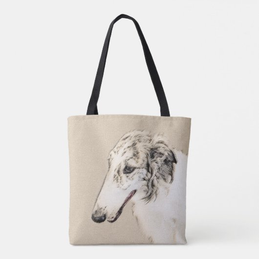 Borzoi (Silver Brindle) Schilderende oorspronkelij Tote Bag (Achterkant)