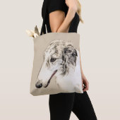 Borzoi (Silver Brindle) Schilderende oorspronkelij Tote Bag (Dichtbij)
