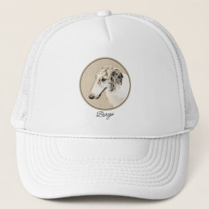 Borzoi (Silver Brindle) Schilderende oorspronkelij Trucker Pet