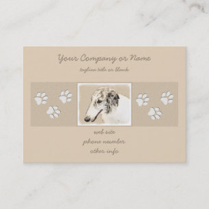Borzoi (Silver Brindle) Schilderende oorspronkelij Visitekaartje