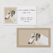 Borzoi (Silver Brindle) Schilderende oorspronkelij Visitekaartje (Voorkant / Achterkant)