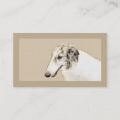 Borzoi (Silver Brindle) Schilderende oorspronkelij Visitekaartje (Achterkant)