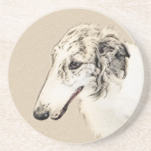 Borzoi (Silver Brindle) Schilderende oorspronkelij Zandsteen Onderzetter