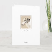 Borzoi (Silver Brindle) schilderende originele dog Kaart (Achterkant)