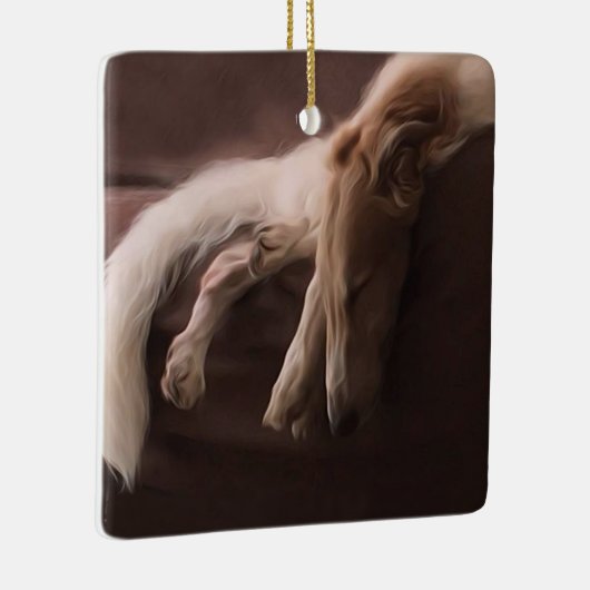 Borzoi Slumber kerstversiering Keramisch Ornament (Rechts)