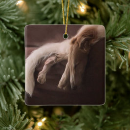 Borzoi Slumber kerstversiering Keramisch Ornament