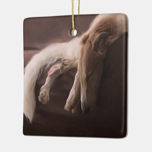 Borzoi Slumber kerstversiering Keramisch Ornament (Links)