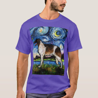 Borzoi Sterrennacht Dog Art van Aja Animal Pet Art T-shirt