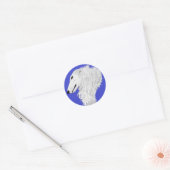 BORZOI-STICKER RONDE STICKER (Envelop)
