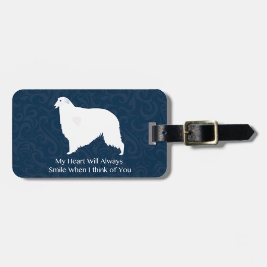 Borzoi Thinking of You Design Bagagelabel (Voorkant horizontaal)