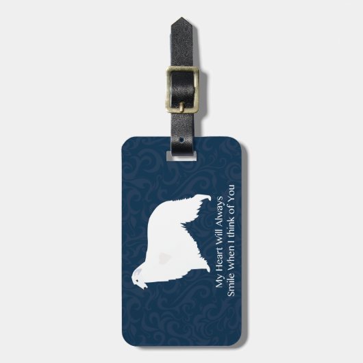 Borzoi Thinking of You Design Bagagelabel (Voorkant verticaal)