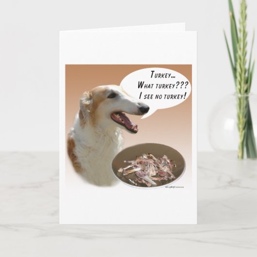 Borzoi Turkije Feestdagen Kaart (Voorkant)