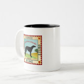 Borzoi Tweekleurige Koffiemok (Voorkant links)