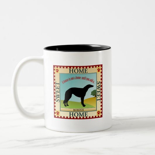 Borzoi Tweekleurige Koffiemok (Links)