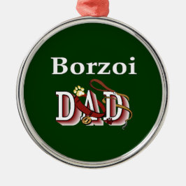 Borzoi Vader Metalen Ornament
