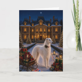 Borzoi Vakantie Feestdagen Kaart