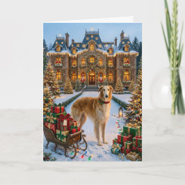 Borzoi Vakantie Feestdagen Kaart
