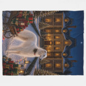 Borzoi Vakantie Fleece Deken (Voorkant (Horizontaal))