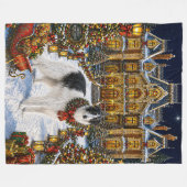Borzoi Vakantie Fleece Deken (Voorkant (Horizontaal))
