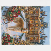 Borzoi Vakantie Fleece Deken (Voorkant (Horizontaal))
