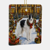 Borzoi Vakantie Keramisch Ornament (Rechts)